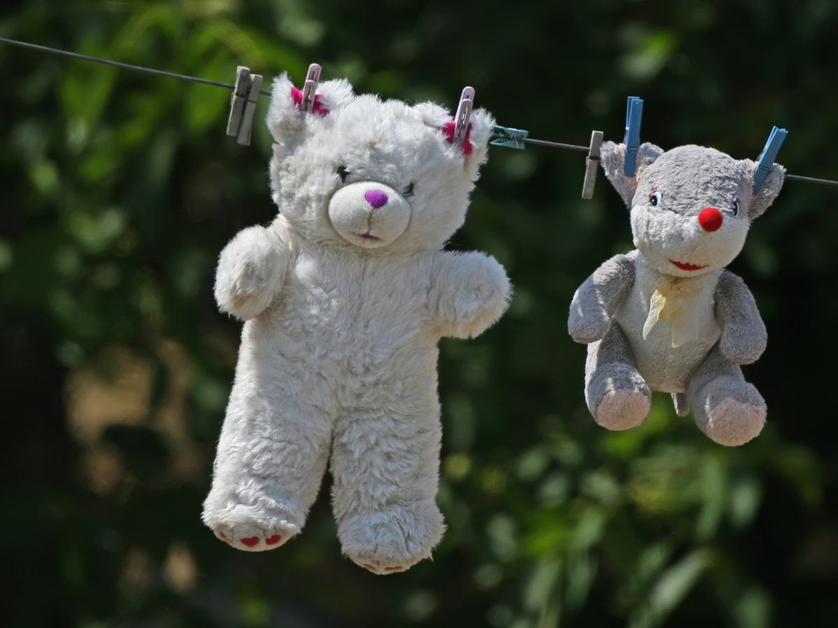 how to clean stuffed animals with music box inside