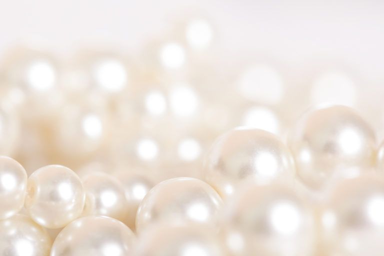 Closeup of pearls.