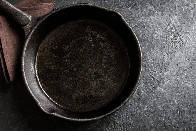 A cast iron skillet.